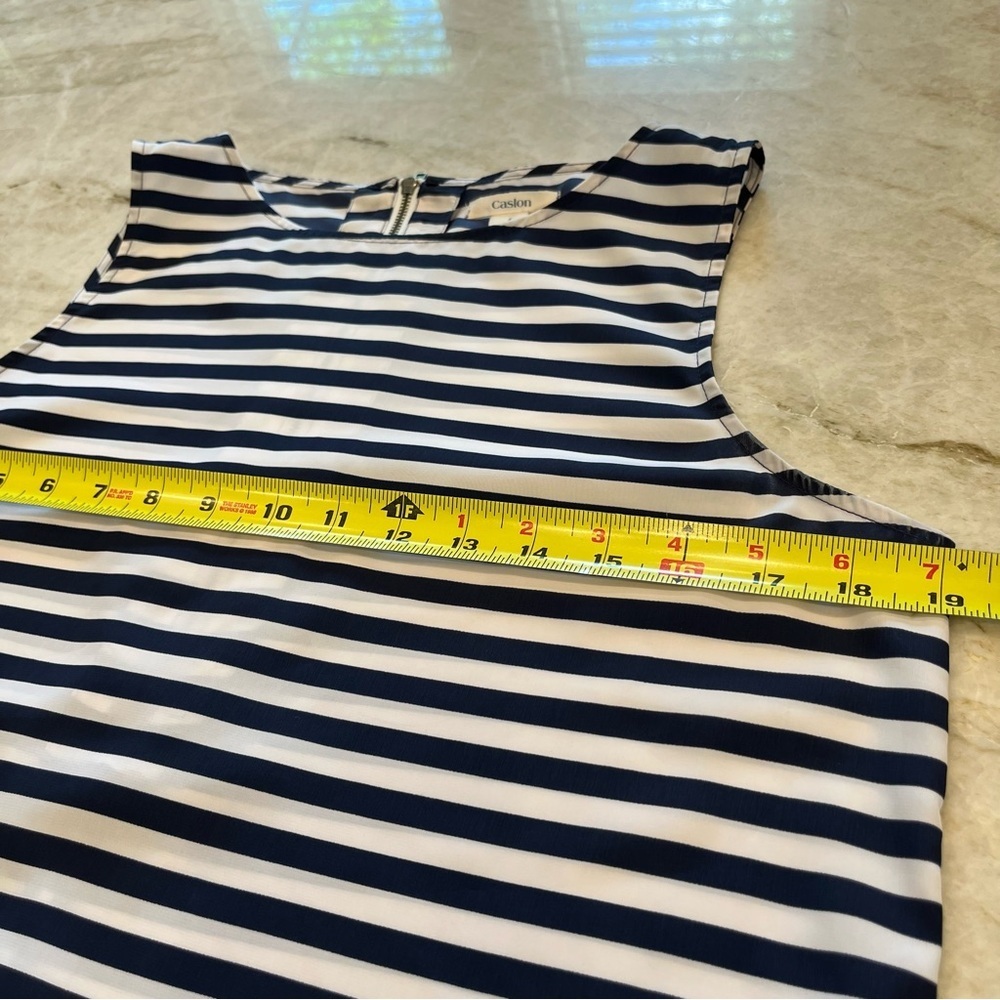 NEW Caslon | Mini‎ Shift Dress | Blue, White Pink Stripes | Women's Size Small - Picture 5 of 11